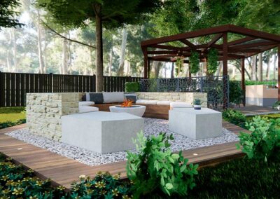 Deck area & landscaping